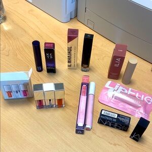 High end lipgloss, lip oil and lipstick lot, all new in box.  9 pieces in all.